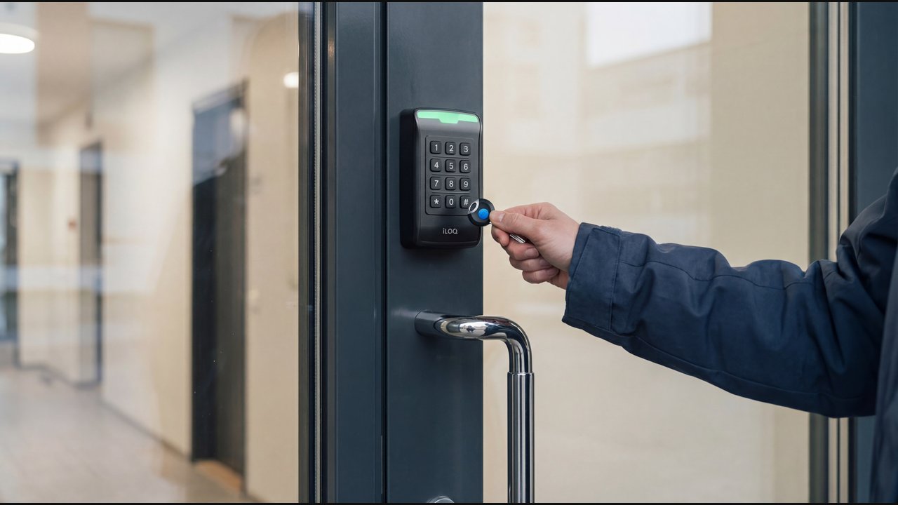 iLOQ E5 -tuotekuva ovilukosta käyttötilanteessa